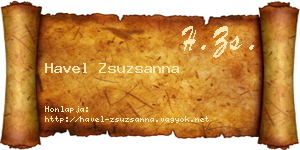 Havel Zsuzsanna névjegykártya